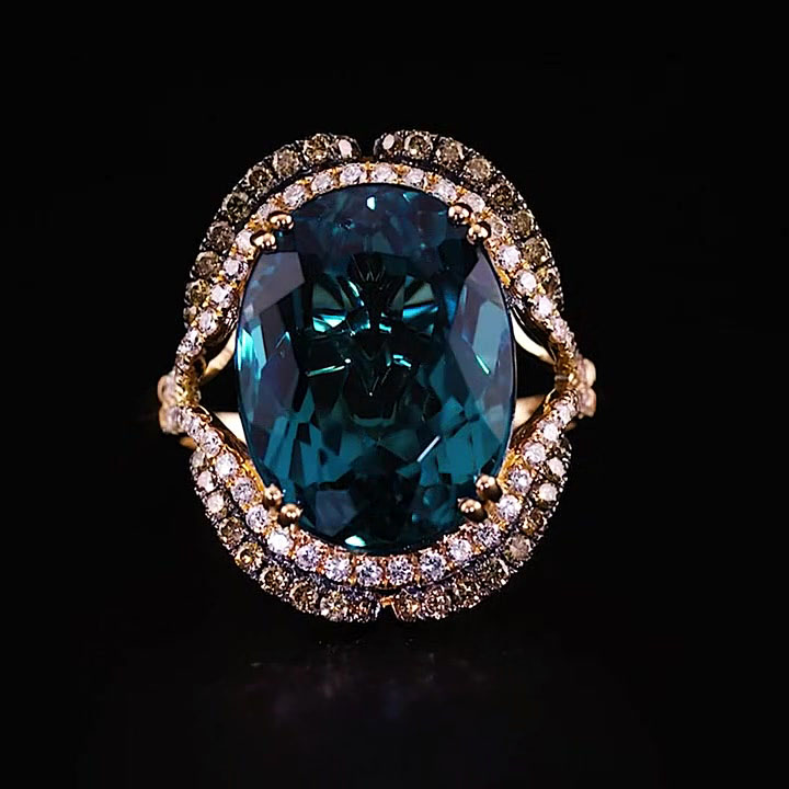 7ct Oval Cut Blue Sapphire Engagement Ring