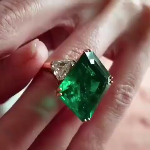10ct Three-stone Emerald Sapphire Engagement Ring
