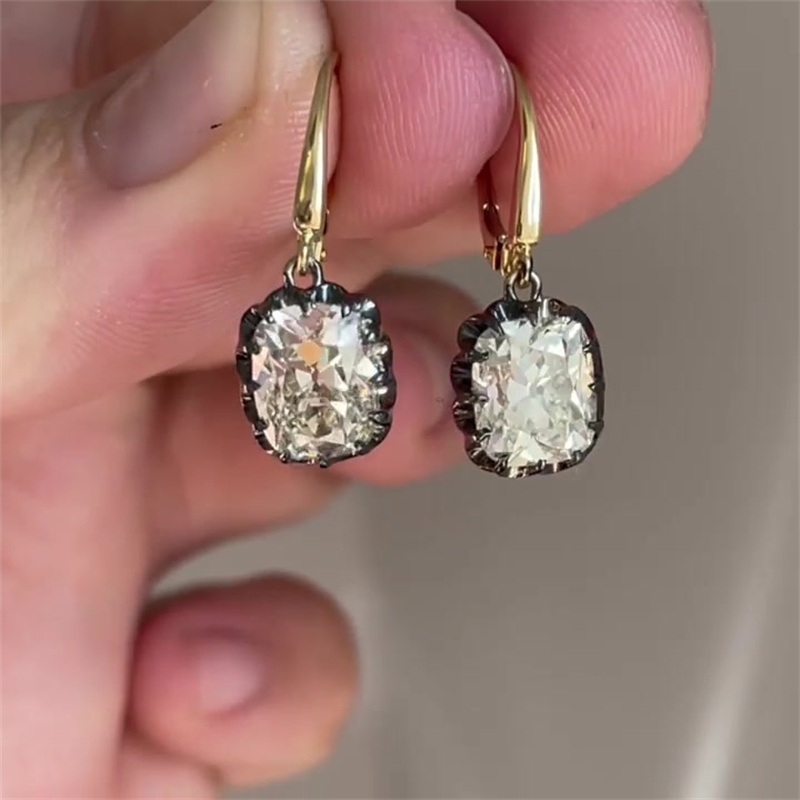 Cushion Cut White Sapphire Earrings