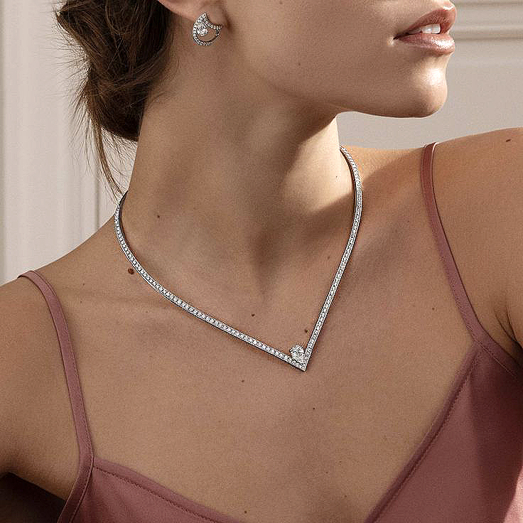 Pear Cut White Sapphire Necklace