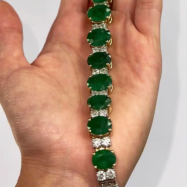 Oval Cut Emerald Sapphire Bracelet