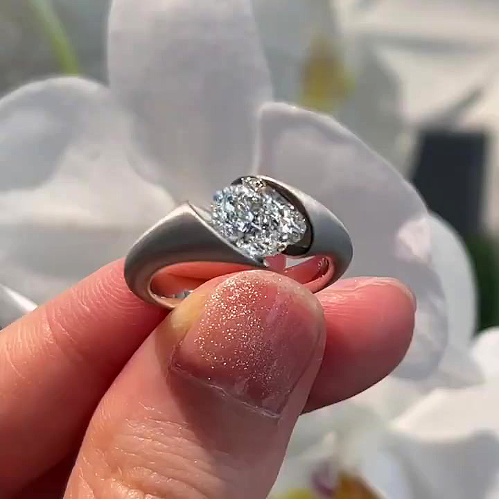 3ct Oval Cut White Sapphire Engagement Ring
