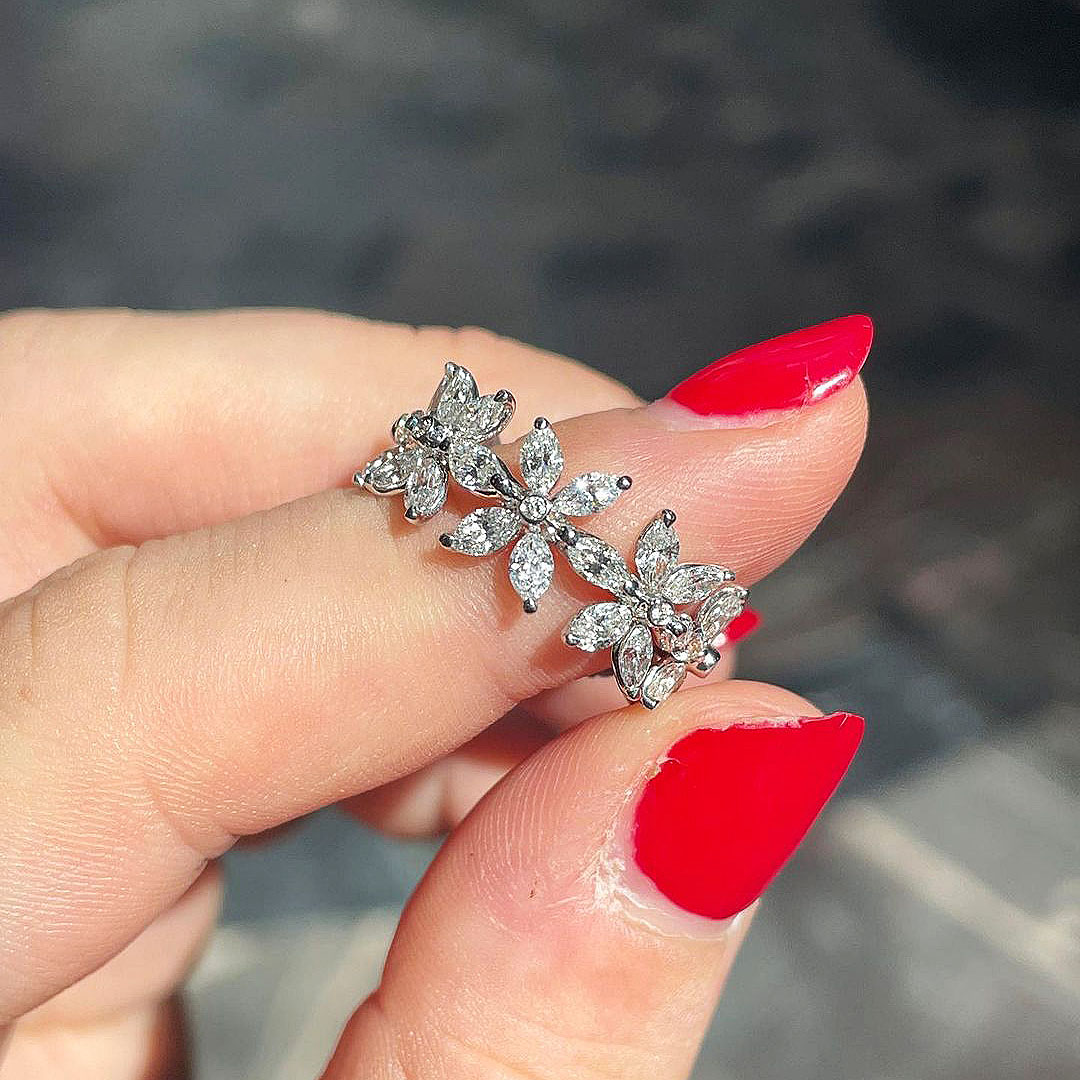 6ct Marquise Cut White Sapphire Eternity Ring