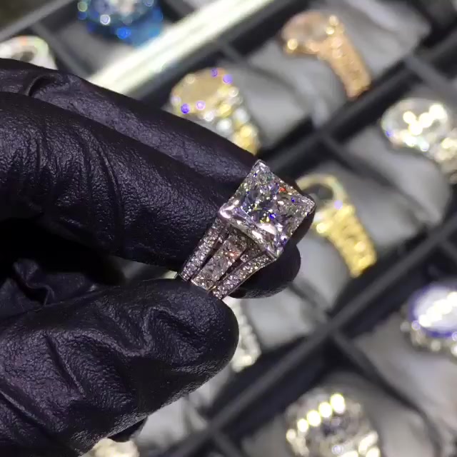 2.5ct Cushion Cut White Sapphire Wedding Ring