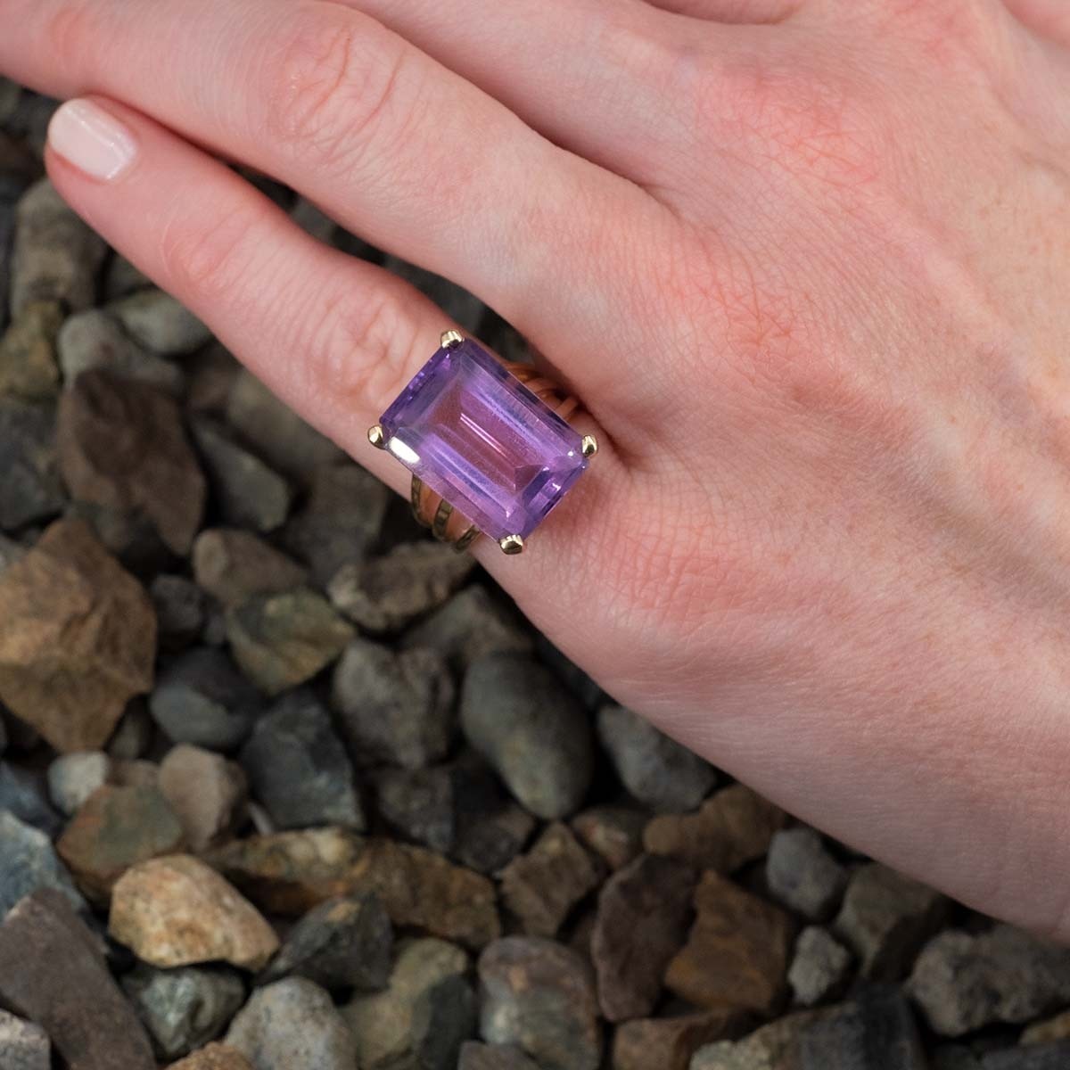 6ct Emerald Cut Amethyst Sapphire Engagement Ring