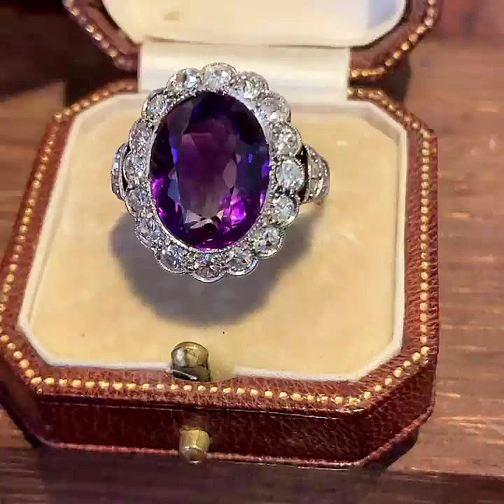 5ct Oval Cut Amethyst Sapphire Engagement Ring