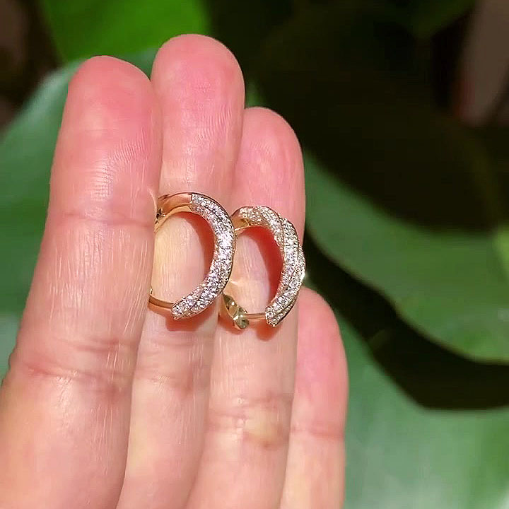 Round Cut White Sapphire Hoop Earrings