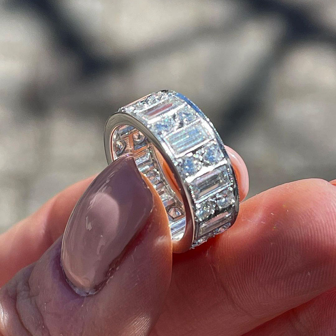 5.75ct Baguette Cut White Sapphire Eternity Ring