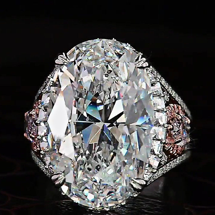 10ct Oval Cut White Sapphire Engagement Ring