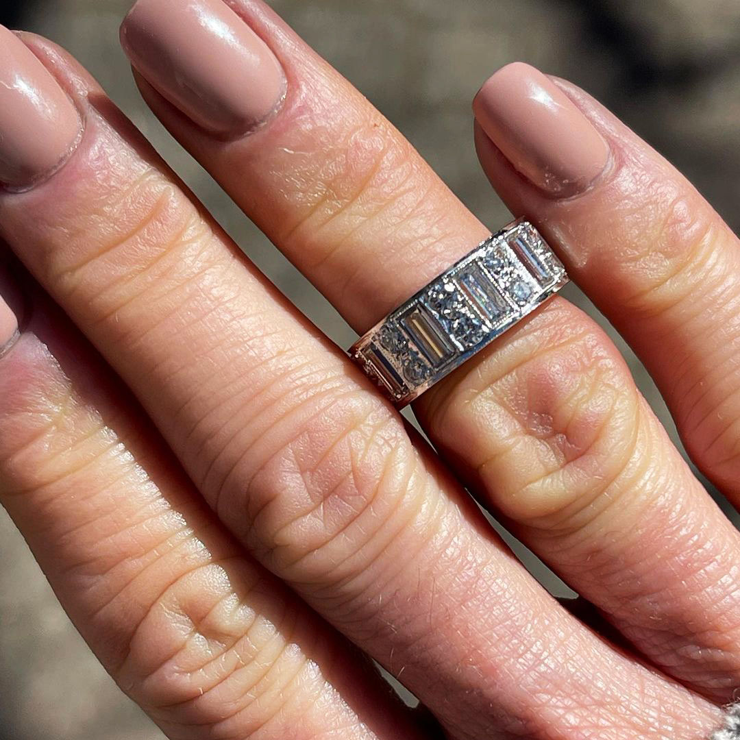 5.75ct Baguette Cut White Sapphire Eternity Ring