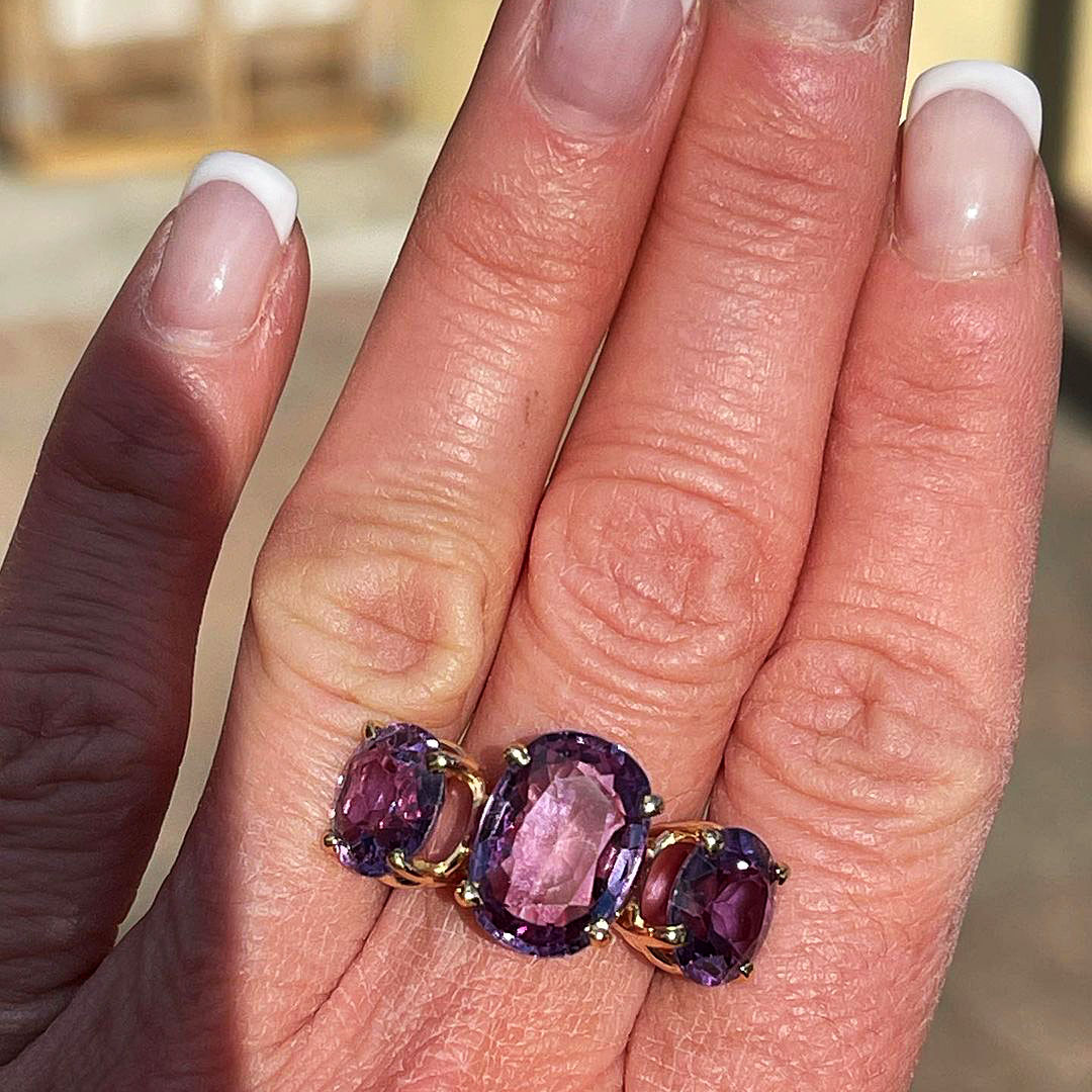 7.25ct Oval Cut Amethyst Sapphire Eternity Ring