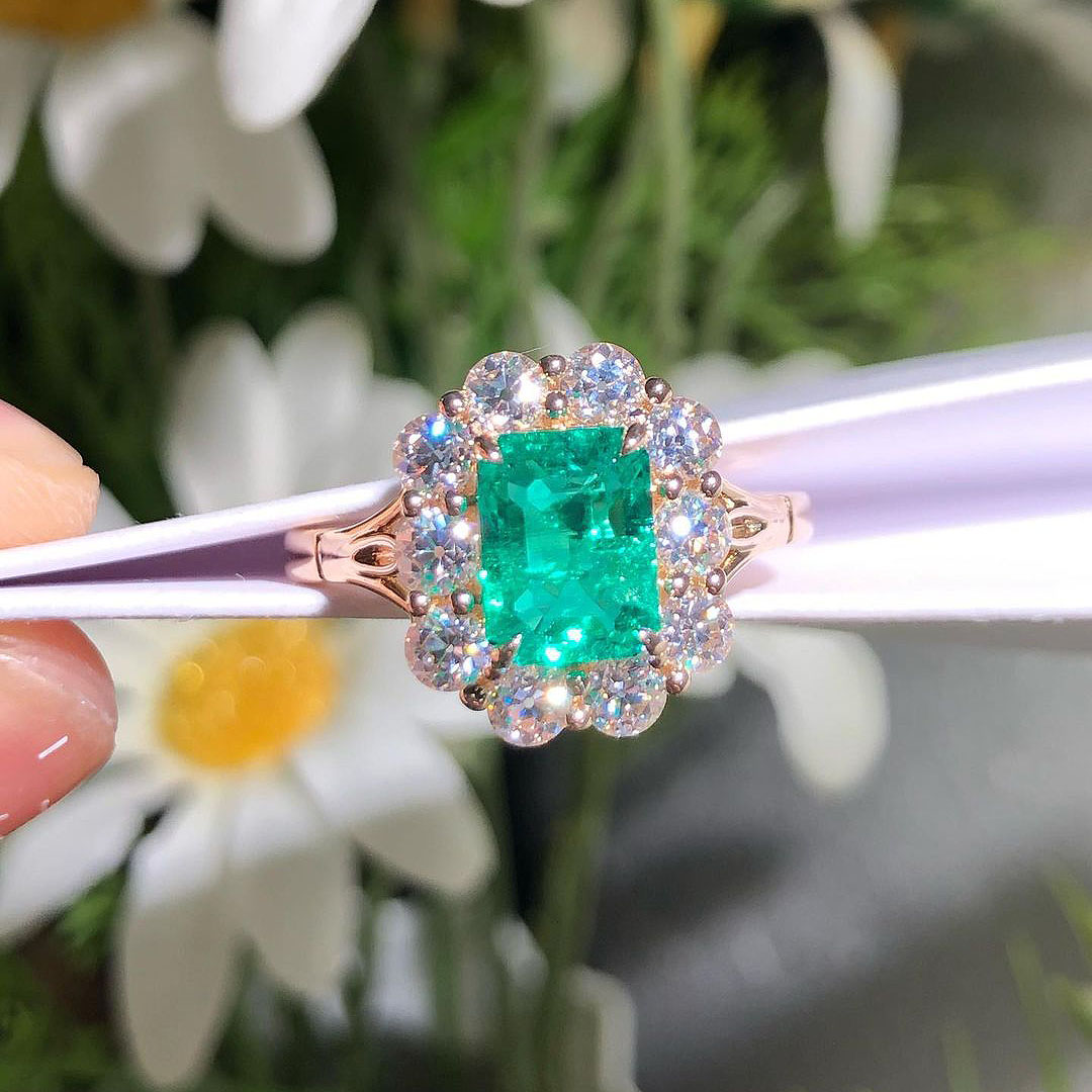 4ct Radiant Cut Green Sapphire Engagement Ring