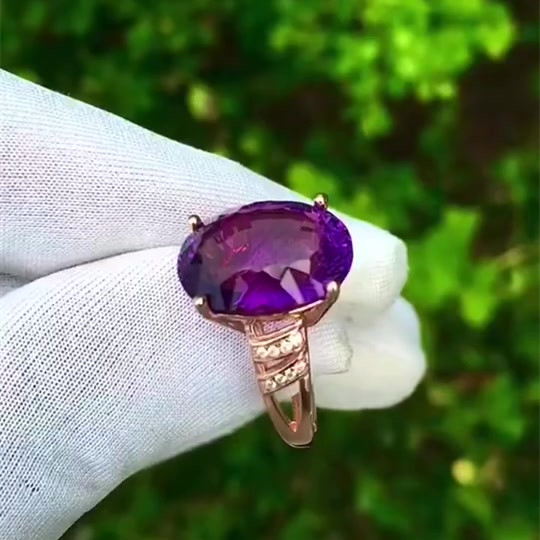 6ct Oval Cut Amethyst Sapphire Engagement Ring
