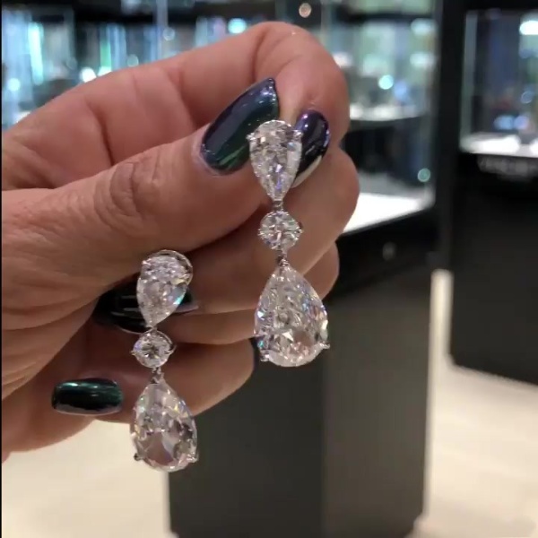 Pear Cut Simple White Sapphire Drop Earrings