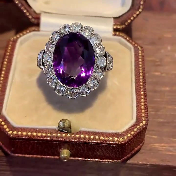 5ct Oval Cut Amethyst Sapphire Engagement Ring