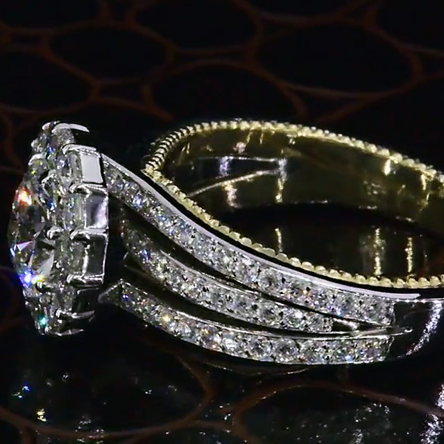 5ct Round Cut White Sapphire Engagement Ring