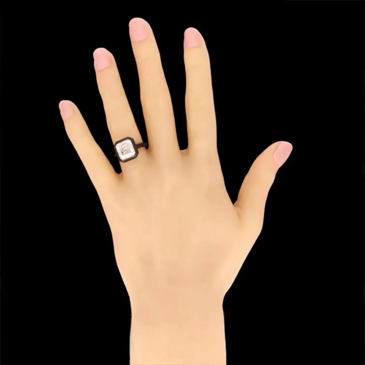 6ct Asscher Cut White Sapphire Engagement Ring