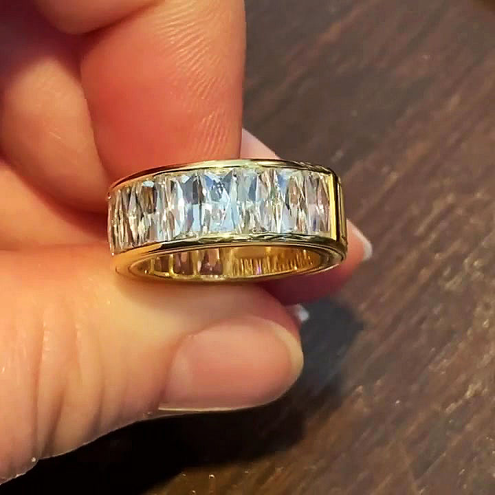 6.05ct French Cut White Sapphire Eternity Ring