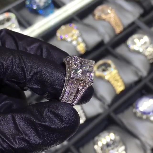 2.5ct Cushion Cut White Sapphire Wedding Ring