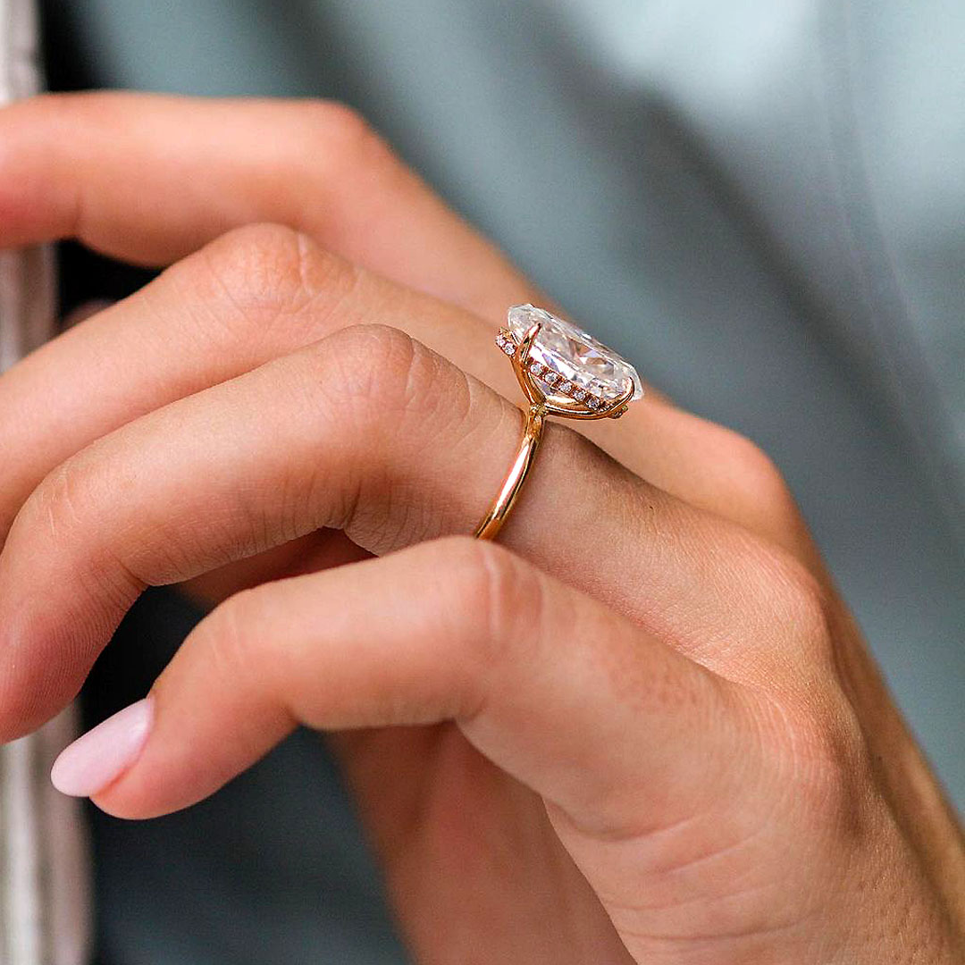 3ct Oval Cut White Sapphire Engagement Ring