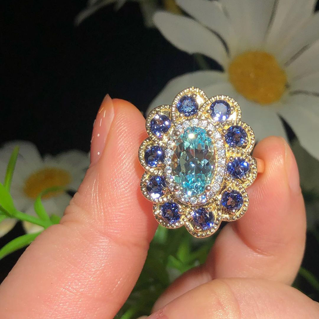 5ct Oval Cut Aquamarine Sapphire Engagement Ring