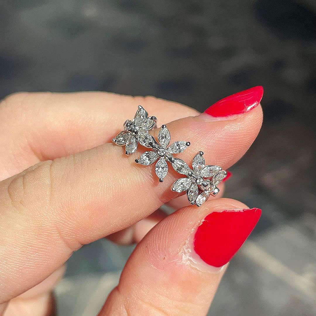 6ct Marquise Cut White Sapphire Eternity Ring