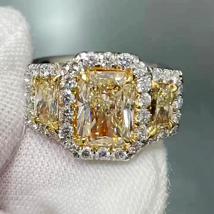 6ct Radiant Cut Yellow Sapphire Eternity Ring