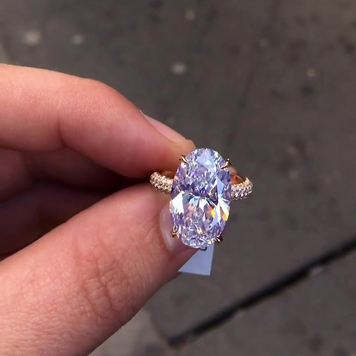 6ct Oval Cut White Sapphire Engagement Ring