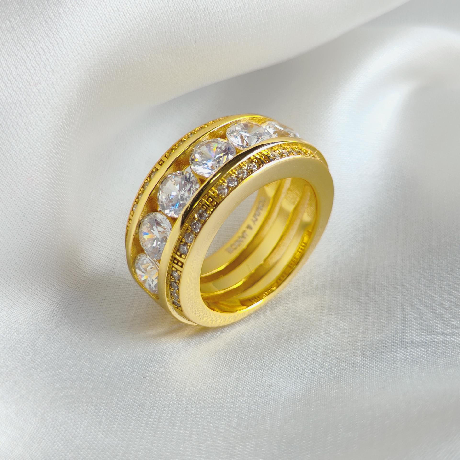 3.5ct Round Cut White Sapphire Men's Eternity Ring