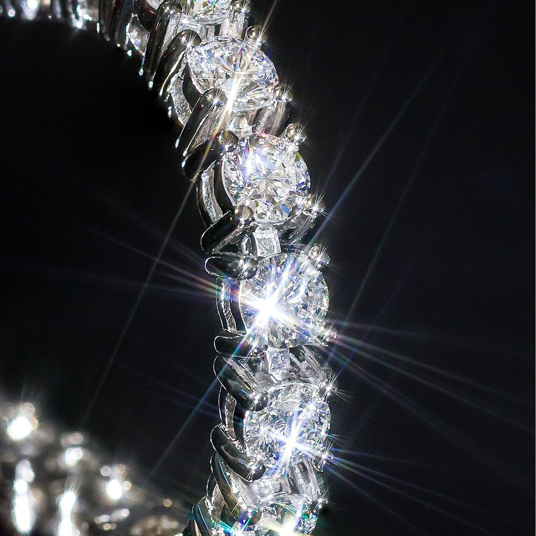 Round Cut White Sapphire Men's Bracelet