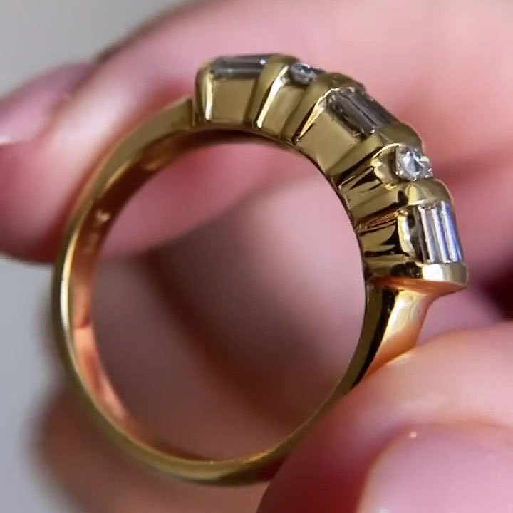 4.25ct Baguette Cut White Sapphire Eternity Ring