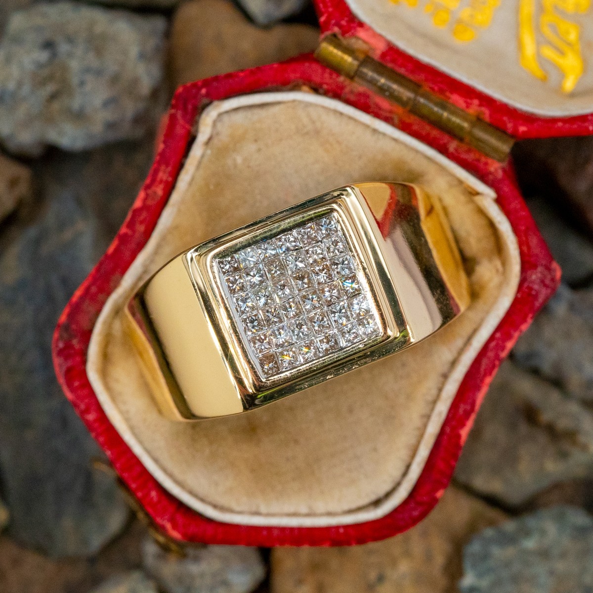 5ct Princess Cut White Sapphire Men's Eternity Ring