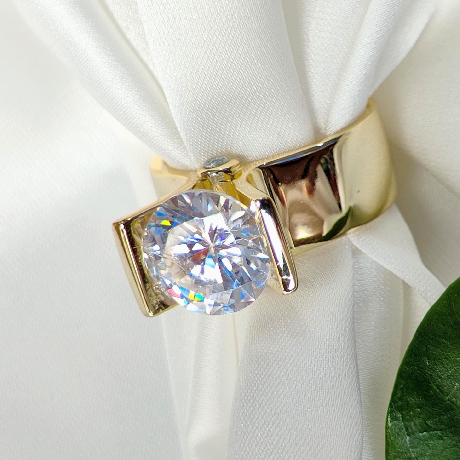 5ct Round Cut White Sapphire Engagement Ring