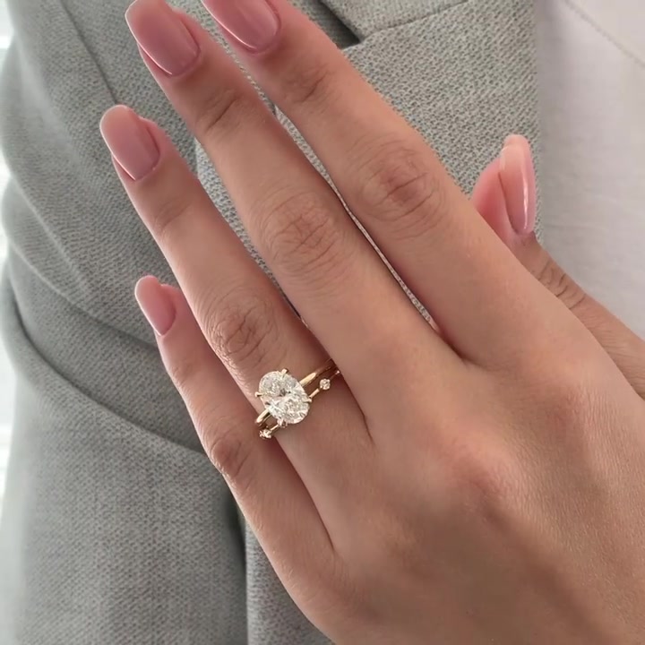 4ct Oval Cut White Sapphire Engagement Ring