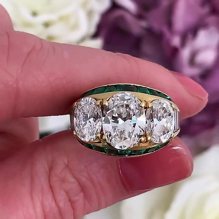 6.25ct Oval Cut White Sapphire Eternity Ring