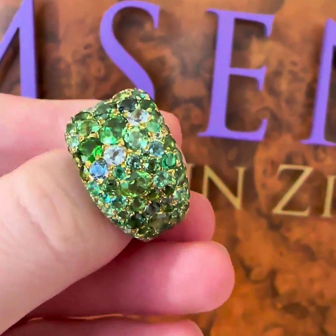 8.75ct Oval Cut Green Sapphire Eternity Ring