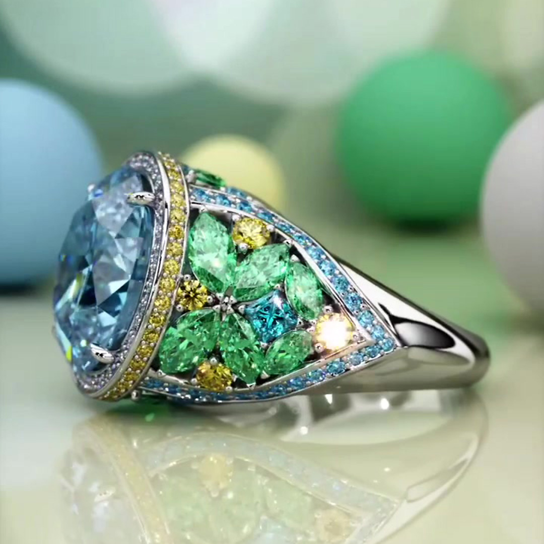 7ct Oval Cut Aquamarine Sapphire Engagement Ring