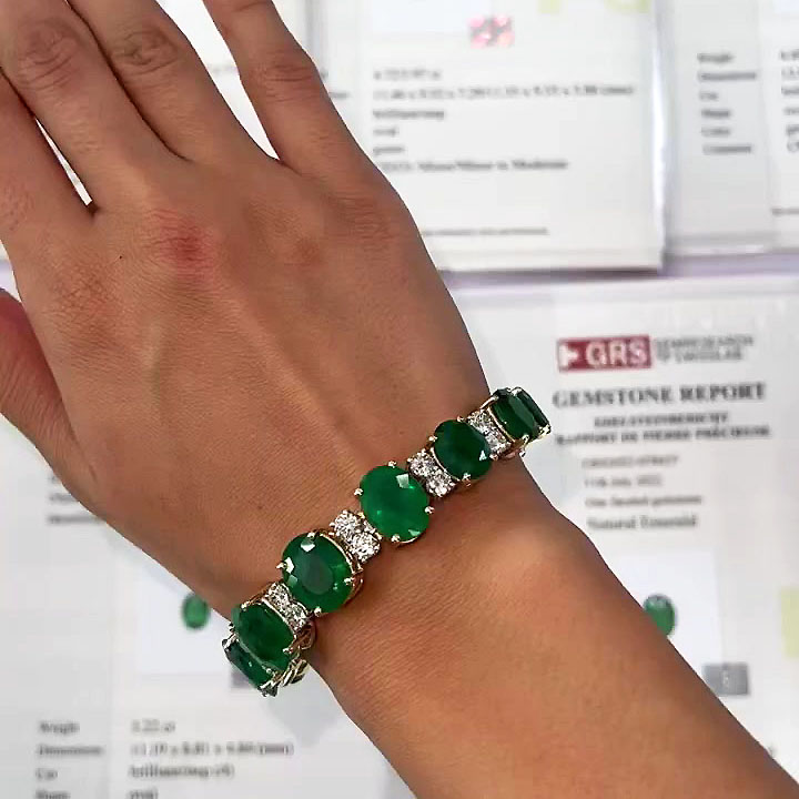Oval Cut Emerald Sapphire Bracelet