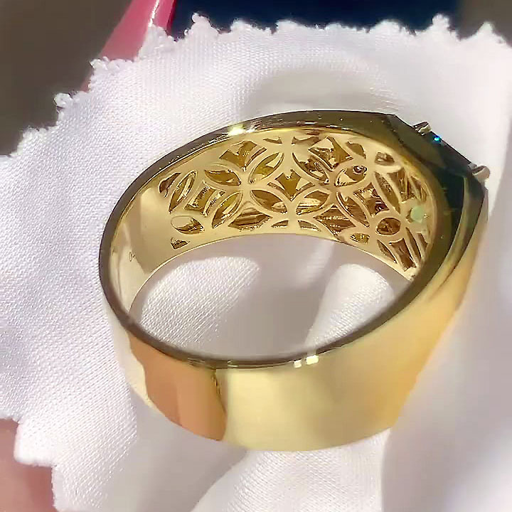 3ct Emerald Cut Emerald Sapphire Men's Engagement Ring