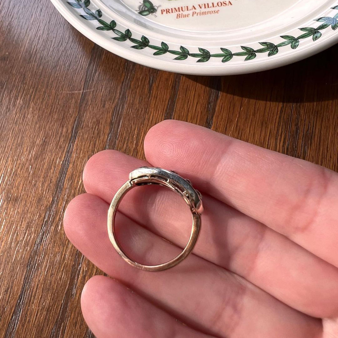 4.35ct Art Deco Round Cut Blue Sapphire Ring