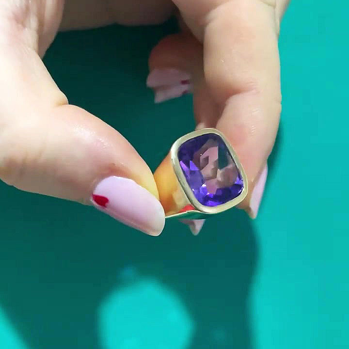 5ct Cushion Cut Blue Sapphire Men's Engagement Ring