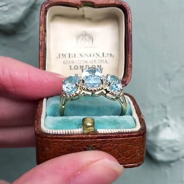 8ct Oval Cut Aquamarine Sapphire Eternity Ring