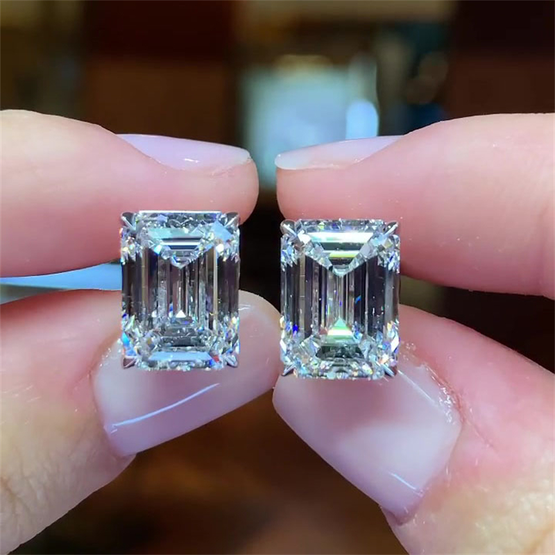 Emerald Cut Sapphire Stud Earrings