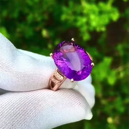 6ct Oval Cut Amethyst Sapphire Engagement Ring