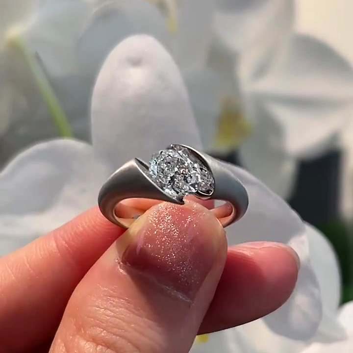 3ct Oval Cut White Sapphire Engagement Ring