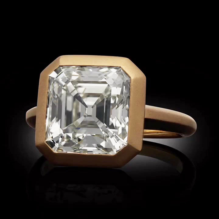 6ct Asscher Cut White Sapphire Engagement ring