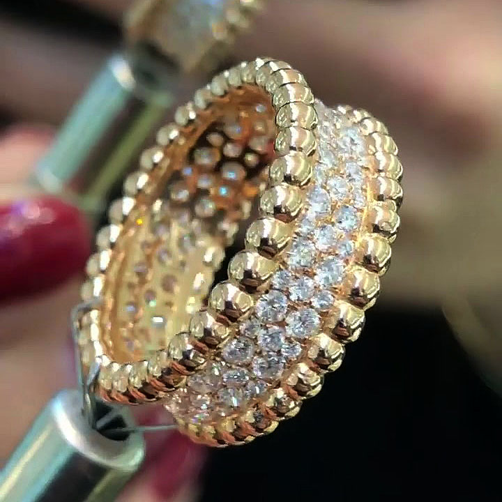 3.25ct Triple-row Eternity Round Cut Lab-created White Sapphire Ring