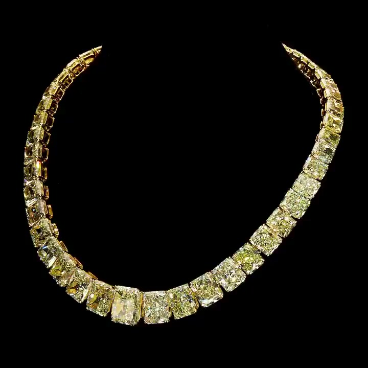 Radiant Cut Yellow Sapphire Men's Necklace