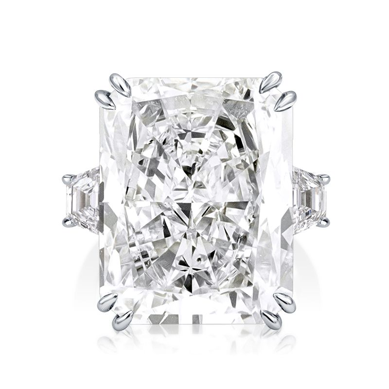 11.26ct White Topaz Radiant Cut Silver Engagement Ring