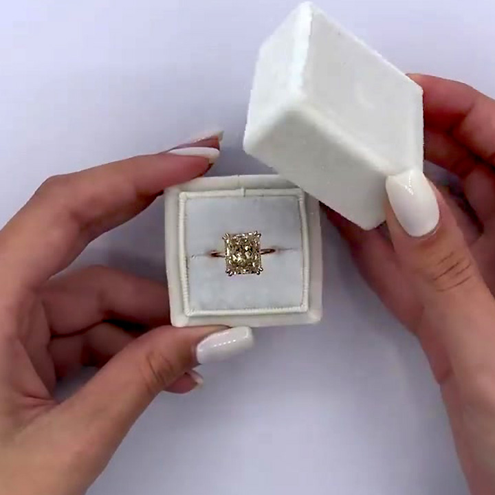 5ct Radiant Cut White Sapphire Engagement Ring